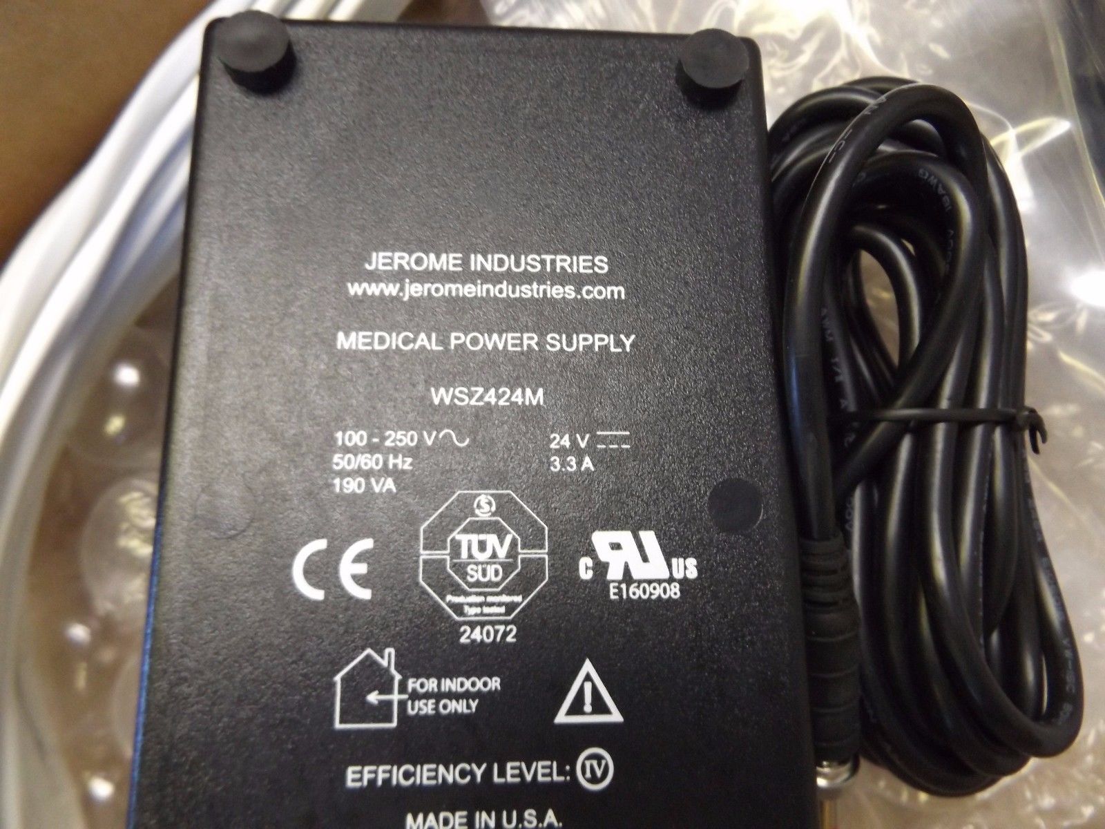 New JEROME INDUSTRIES WSZ424M 24V 3.3A Medical POWER SUPPLY ac adapter
